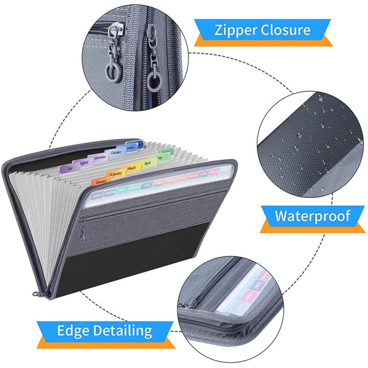 NCANRUI%2013%20Pocket%20File%20Folder%20Storage%20Rack,File%20Box%20Storage%20Bag,with%20Zipper,%20Suitable%20for%20A4%20Paper,%20Banknotes,Document%20Receipt%20A%20-%20Image%204