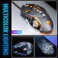 Gaming Mouse Metallic Silver TWOLF V6 IRON GRAY RGB Lighting Wired DPI Mouse Mechanical RGB Mouse OTG Mobile Tablet Computer Mice Laptop Desktop. 