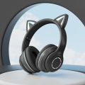 Luminous bluetooth headset cxt-09 gradient cat ears high value online class call game headset gifts.