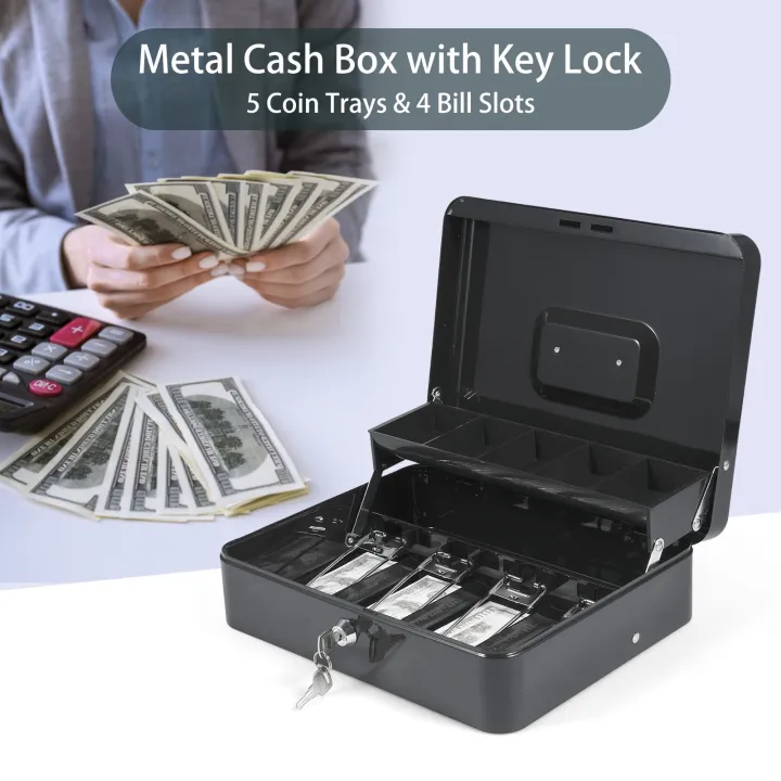 Cash%20Box%20Metal%20Money%20Box%20with%205%20Coin%20Trays%20Cantilever%20Design%20&%204%20Bill%20Slot%20with%20Spring%20Clips%20to%20Organize%20and%202%20Keys%20Lock%20Safe%20Box%20Suitable%20for%20Valuables%2011.8x9.44x3.54in%20Size%20-%20Image%208