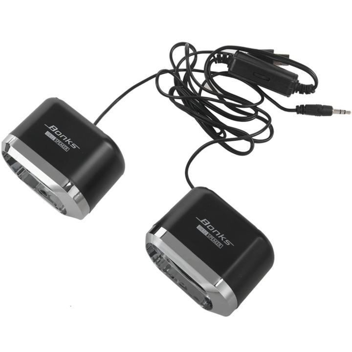 USB 2.0 Notebook Speakers Wired Stereo Mini Computer Speaker black