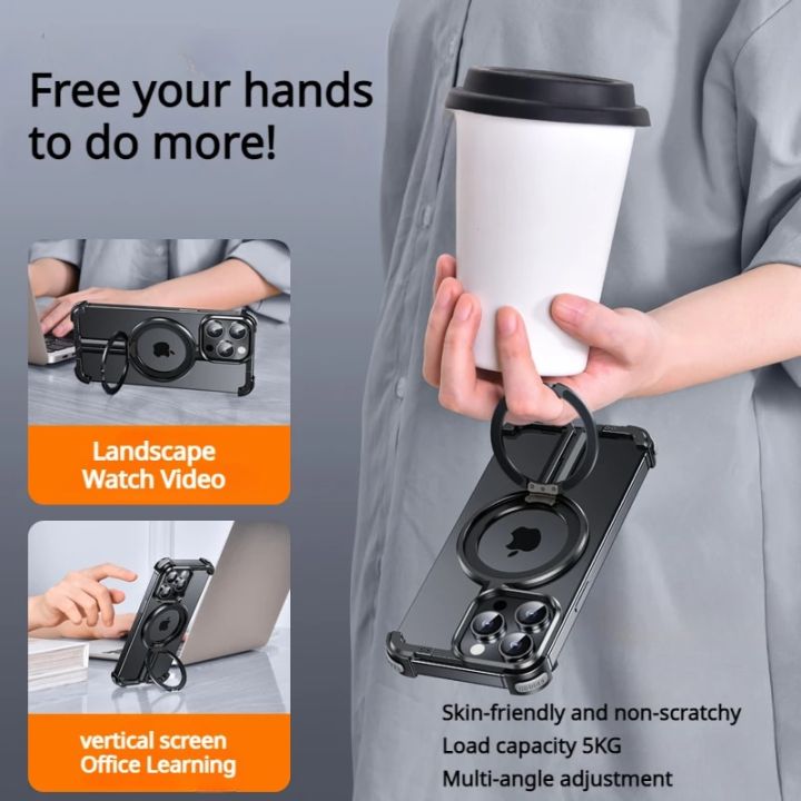 Oatsbasf%20Magsafe%20Phone%20Case%20for%20iPhone15/pro/max%20Shockproof%20Phone%20Bumper%20Magnetic%20Wireless%20Charging%20Cellphone%20Protective%20Cover%20Alien%20Alien%20-%20Image%204