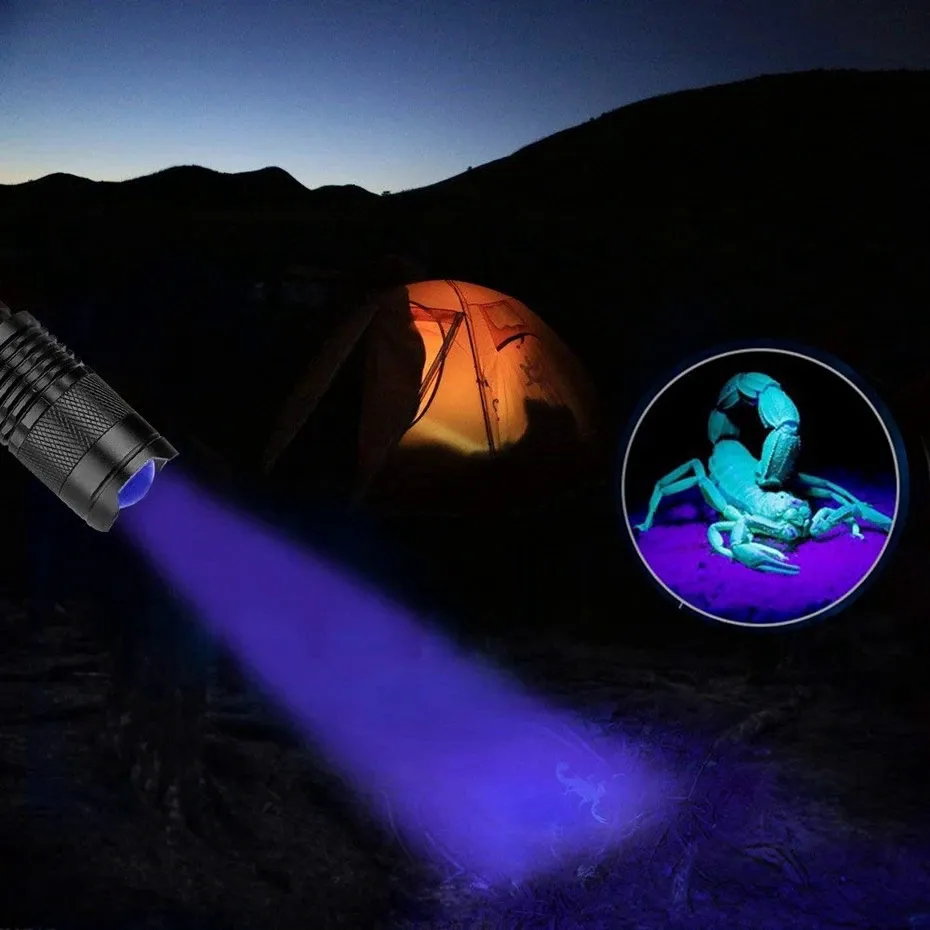 UV flashlight black light powerful small Blacklight flashlight UV light  mini black light flashlight detector light for pet urine | Daraz.com.bd