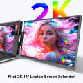 UPERFECT 14 Triple Laptop Screen Extender 2K 1440P IPS Portable Monitor for 13-17.3Laptop HDMI USB C Dual Extender Display.