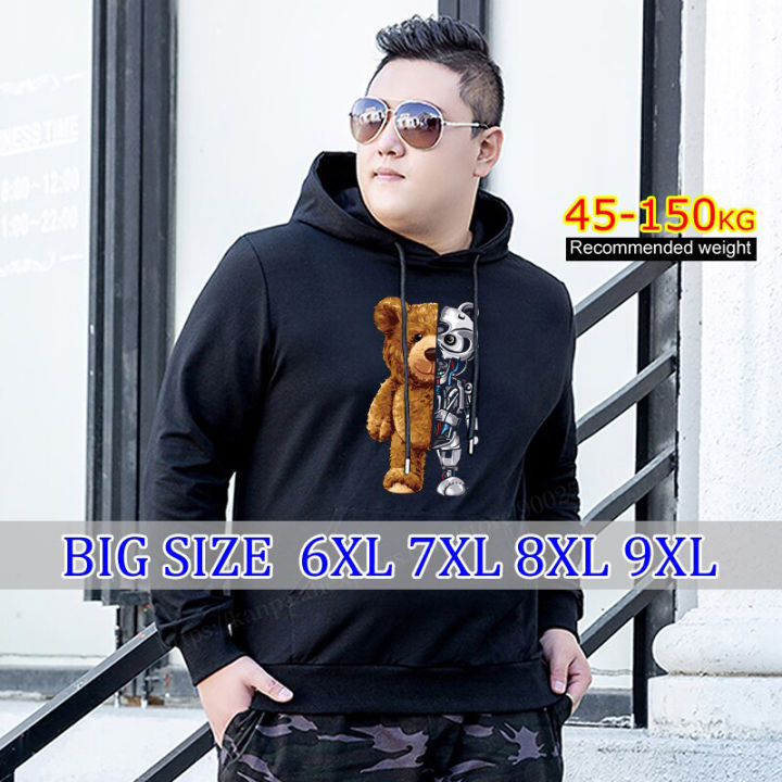 Plus Size Men s Hoodies Printing Anime Women Harajuku streetwear oversized sweatshirt clothing style long Hooded Black Bear 8xl Daraz .bd