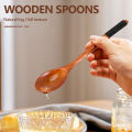 Wooden Spoons Forks Set Japanese Style Wooden Utensils Set for Eating Wood Flatware Set Reusable (Black Cords,10 Pieces).