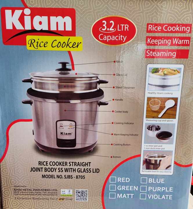 Kiam%20Rice%20Cooker%203.2%20Ltr%20-%20Double%20pot%20(SS%20&%20Non%20Stick%20Pot)-%20SJBS-8705%20-%20Image%202