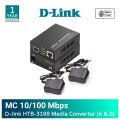 D-Link HTB-3100 (A+B) Fiber Optic Media Converter Full Set | 10/100Mbps SC Single Fiber Converter | 25KM Range | RJ45 to SC Ethernet Adapter. 