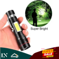 Torch light for Long Shot Zoomable Powerful usb rechargeable Waterproof led flashlight torch LED hand lamp. 