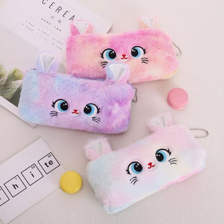 Cute%20Rainbow%20Gradient%20Color%20Cartoon%20Cat%20Plush%20Pen/%20Pencil%20Bag%20-%20Large%20Capacity%20Pencil%20Case%20Girl%20Stationery%20Storage%20Bag%20-%20Image%208