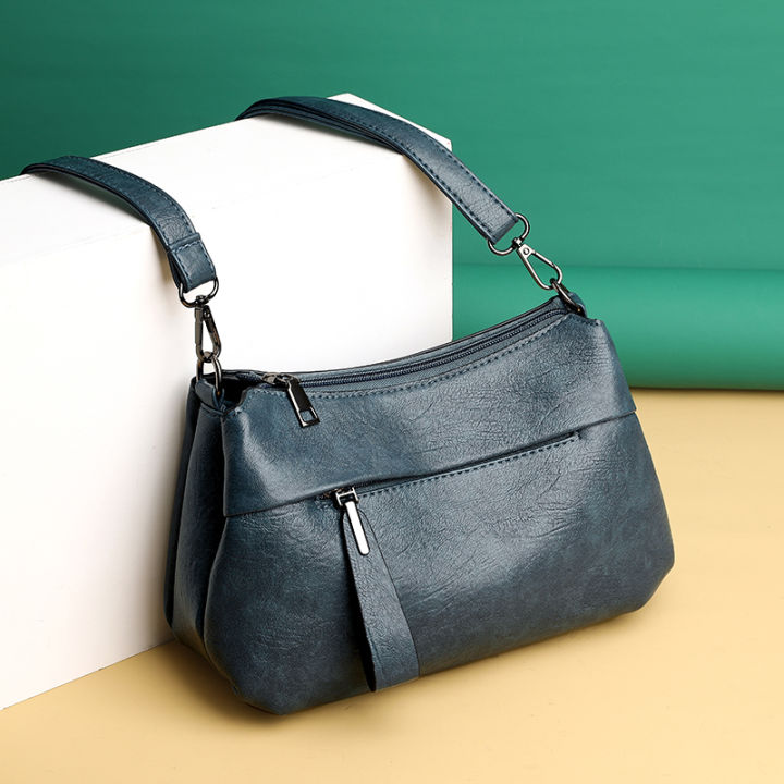 iddle aged women's bag, mother's bag, 2024 new ersatile mother-in-law soft leather bag, single shoulder crossbo bag, hand-held small bag