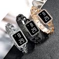 2022 Luxury LED Watch Women Rose Gold Metal Chain Strap Ladies Wristwatch Girls Digital Electronic Clock Relogio Feminino Reloj.