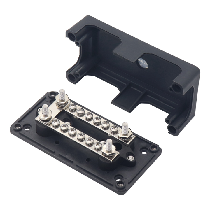 100A%20Bus%20Bar%20Heavy%20Duty%20Power%20Distribution%20Block%20Busbar%20Box%20Module%20with%2012XM4%20M6%20Terminal%20Studs%20for%20Car%20RV%20Boat%20Black%20Replacement%20Accessories%20-%20Image%204