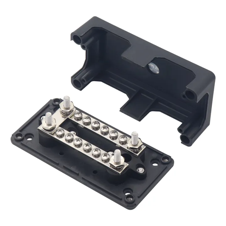 100A%20Bus%20Bar%20Heavy%20Duty%20Power%20Distribution%20Block%20Busbar%20Box%20Module%20with%2012XM4%20M6%20Terminal%20Studs%20for%20Car%20RV%20Boat%20Black%20Replacement%20Accessories%20-%20Image%204