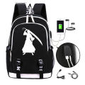 Anime Bleach Ichigo Kuro USB Port Backpack Luminous Book Bag Rucksack Student School Bag For Boys Girls Kids Travel Mochila. 