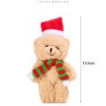 【Shop the Latest Trends】 Bear Plush Doll Bear Scarf Flower Christmas Plush Bear Soft PP Cotton Christmas Bear Doll Cute Cartoon Christmas Bear Plush Pendant Christmas Gift.