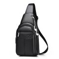 Luxury Brand Chest Pack Men Crossbody Bag PU Leather Chest Bag For Boy Travel Belt Sling Bag Black Brown Messenger Bag Male.