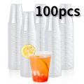 100pcs Transparent Plastic Cup Heat-resistant Disposable Plastic Cup Outdoor Picnic Birthday Kitchen Party Tableware 200ml. 
