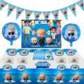 【Buried Buzie】Boss Baby Party Decoration Disposable Cup Plate Sticker Foil Balloon Kid's Gift Baby Shower Sling Boy Faovr Party Supplies. 