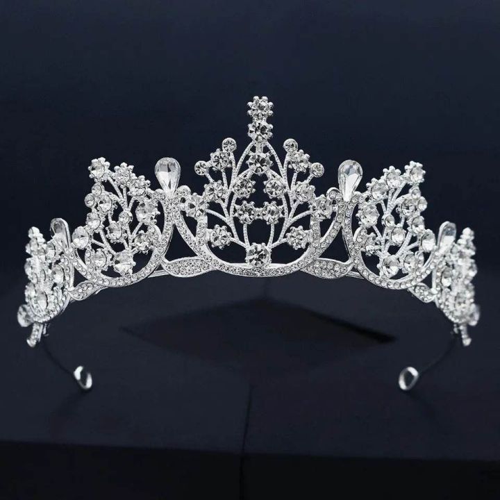 Women Elegant Wedding Bride Crown Headwear Rhinestone Tiaras Cute Head Pin Gift