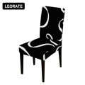 Black Color Chair Cover Stretch Universal Dining Seat Covers Printed Chair Covers For Kitchen Living Room Santa Home Decoration. 