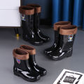 Zhengli Men's Rain Boots High-Top Short Rain Boots Waterproof Non-Slip Thickened Pouch Acid and Alkali Resistant Extra High Rain Shoes Labor Protection Rubber Boots. 