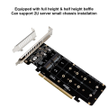NXFDSIOZ 2X PCIE X16 to M.2 M-Key NVMEx4 SSD 2U Server Riser Card Double-Sided 4-Disk NVME RAID PCI-EX16 Split Card. 