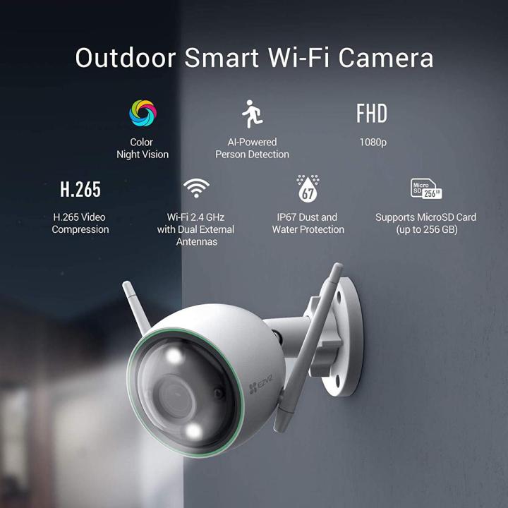 EZVIZ CS-C3N 2.8mm 2MP COLORVU Outdoor Smart AI Wi-Fi IP Camera