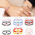 Bracelet Set Friendship Jewelry Heart Beaded Bracelet Braided Rope Bracelet Matching Couple Bracelet.