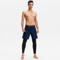 Men 2 in 1 Running Tight Pants Sports Jogging Training Shorts Fitness Basketball Compression Leggings Trousers Custom Logo. 