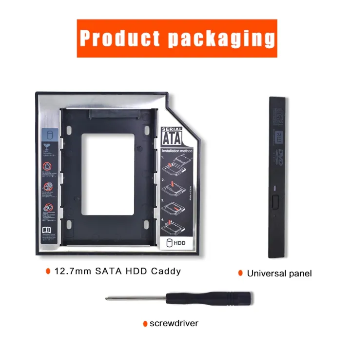Laptop%20DVD%20to%202nd%20SSD/HDD%20Caddy%20Hard%20Drive%20Enclosures%20Size%209.5mm%20-Black%20-%20Image%203