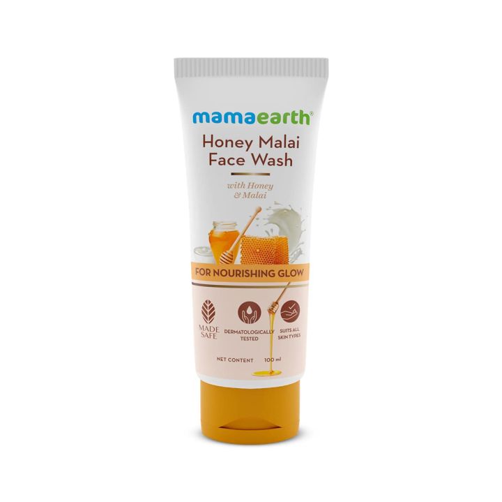 Mamaearth%20Honey%20Malai%20Face%20Wash%20with%20Honey%20&%20Malai%20For%20Nourishing%20Glow%20100%20ml%20-%20Image%202