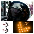 2PCS Universal 14-SMD Car Side Rearview Mirror Turn Signal LED Lights Blinker Retrofit Yellow Light(null). 