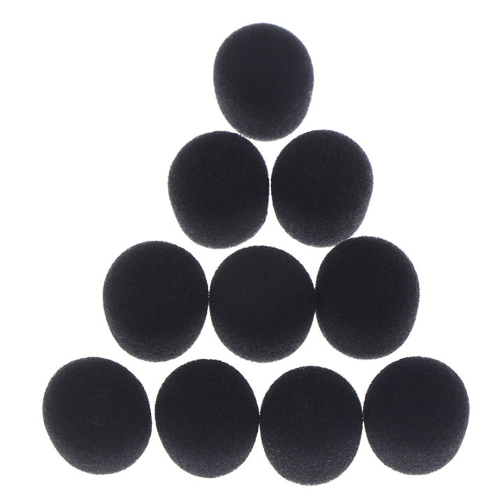 10pcs Practical Small Black Microphone Headset Windscreen Sponge Foam Mic Cover Fullhouse