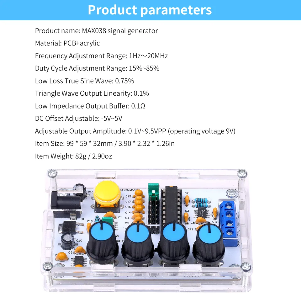 Electronics Project Kit MAX038 DIY Signal Generator Kit - 1Hz To 20MHz ...