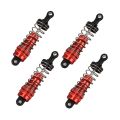 4Pcs Metal Shock Absorber Damper Replacement Accessory for WLtoys 144001 1/14 4WD RC Drift Racing Car Parts,Red.