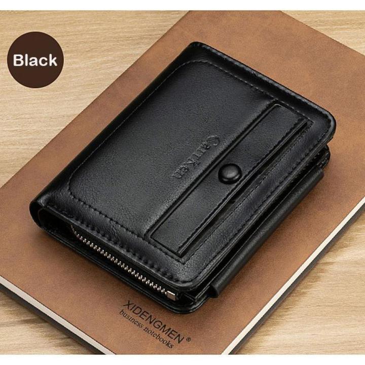 High Quality Male Purse New PU Leather Fashion Men Wallets Name Engraving Botton Card Holder Coin Holder Men Wallet Carteria