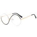 Fashion S Asymmetry Metal Round Half Frame Anti Blue Light Optical Glasses Frames Men Women Fashion Computer Goggles.