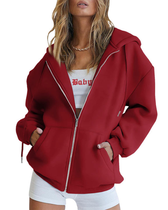 Cute%20Hoodies%20Women%20Teenage%20Girl%20Autumn%20Jacket%20Oversized%20Sweatshirt%20Casual%20Drawstring%20Clothing%20Zipper%20Y%20-%20Image%202