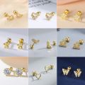 Fashion Gold Color Butterfly Tragus Piercings for The Ear Helix Stud Earrings for Women Tibetan Charm Ear Bone Piercing Jewelry. 