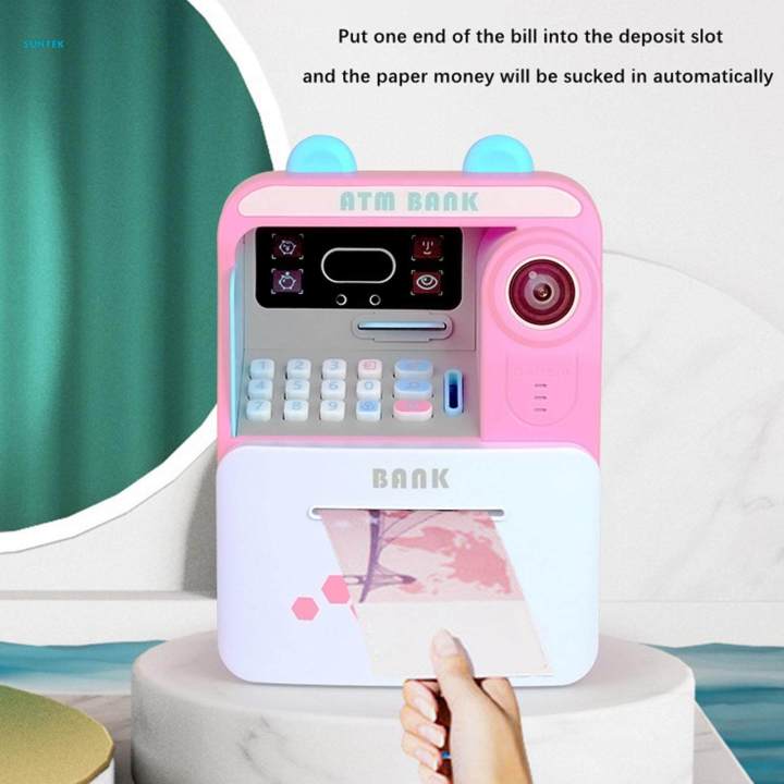 Piggy Bank Early Development Auto Scroll ATM Machine Electronic ATM Savings Machine for Age 3-8