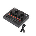 V8 Multifunctional USB Audio Interface Intelligent Volume Adjustable Audio Mixer Sound Card. 