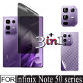 3In1 Infinix Note 50 Pro 4G Privacy Screen Soft Hydrogel Film For Infinix Note50 Note50Pro 50Pro Note40Pro+ Note40s Camera Lens Carbon Fiber Blck Film Screen Protector.