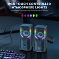 Computer Speakers 2.0 Stereo Volume Control with Rgb Lights USB Powered Gaming Speakers for Desktop/Phone/. 