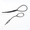 4pcs/set Black Hair Braiding Needles Ponytail Creator Loop Braids Hair Maker Tools Plastic Hairdressing Styling Accessories. 