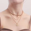 European and American cross-border jewelry punk geometric disc pendant necklace female niche design sense light luxury choker wholesale.