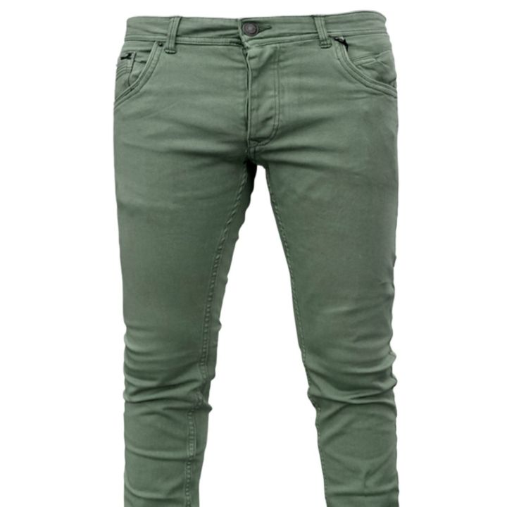Olive pant for men jeans styles | pant for men olive colour jence | High quality denim pant for men olive - Olive Stretch Denim pant with wash