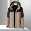 Down Feather Liner Winter Jacket Three-in-One Outdoor Couple Color Matching Three-Proof Mountaineering Clothing Jacket for Men. 