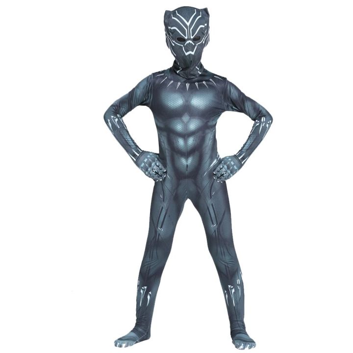 Boys%20Black%20Panther%20Tights%20Superhero%20Tights%20Movie%20Character%20Cosplay%20Justice%20Hero%20Mask%20Set%20Halloween%20Dress%20Up%20Kids%20Fantasy%20Costume%20-%20Image%202