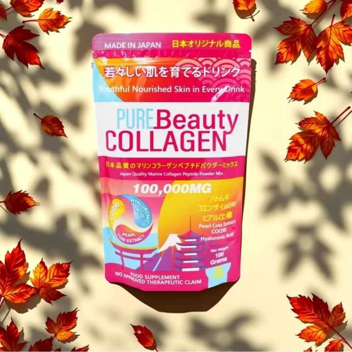 [100% Original] Pure Beauty Collagen Powder 100,000mg PureBeauty Collagen Powder PBC collagen food Pure Beauty Collagen Made in Japan Natural Deep-sea Fish 100,000mg ，collagen powder